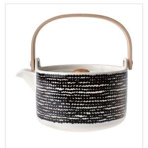 Marimekko 3 pc teapot wood handle porcelain